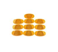 sourcing map- 10pcs plastique ovale Orange parle avertissement réfléchissantes 71x36x9mm
