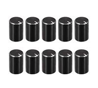 sourcing map 10Pcs Potentiomètre Bouton Moleté Arbre Noir Aluminium 6mm Arbre Diamètre Bouton Rotatif 10mmx15mm Volume Bouton Commande