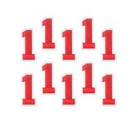 sourcing map 10Pcs Repasser Patch Nombre Écusson Thermocollant Brodé Décoratif Réparation 1 Rouge 1,9" Hauteur pour Vêtements, Chaussures, Chapeaux, Sacs à Dos