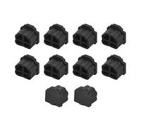 sourcing map 10pcs RJ11 Silicone Protecteur Téléphone Modulaire Porte Anti Poussière Capuchon Couvercle 9.5mmx7.5mm Noir