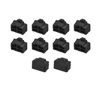 sourcing map 10pcs RJ45 Silicone Protecteurs Ethernet Hub Porte Anti Poussière Capuchon Couvercle 12mmx8.3mm Noir