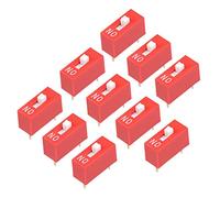 sourcing map 10pcs Rouge DIP Interrupteur 1Positions Circuit Breadboards PCB