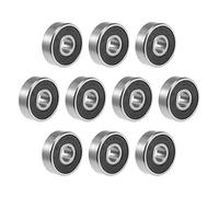 sourcing map 10pcs Roulement à Billes à Gorge Profonde 626-2RS 6x19x6mm Double Scellé Chromé