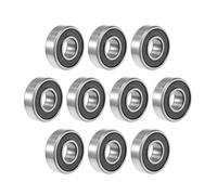 sourcing map 10pcs Roulement à Billes à Gorge Profonde 698-2RS 8x19x6mm Double Scellé Chromé