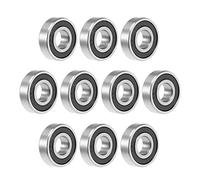 sourcing map 10pcs Roulement à Billes à Gorge Profonde 7x17x5mm 697-2RS en Acier Chromé Double étanchéité