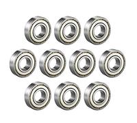 sourcing map 10pcs Roulement à Billes à Gorge Profonde Bouclier Simple 607Z en Acier Chromé 7 mm x 19 mm x 6 mm