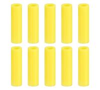 sourcing map 10pcs Silicone Paille Conseils, Métal Paille Couvertures, Doux Réutilisable Pailles Conseils pour 8mm/0.31" OD Inox Acier Pailles, Jaune