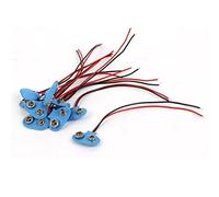 sourcing map 10Pcs simili cuir bleu Agrafe pour connecteur câblé Logement Pile 9V