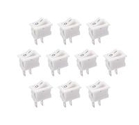 sourcing map 10pcs SPST Mini Bateau Interrupteur à Bascule Blanc | AC 250V/3A 125V/6A, pour Bateau Voiture Marine ON OFF, Interrupteur à Bascule