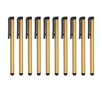 sourcing map 10pcs Stylet Stylos pour Écrans Tactiles Universel Capacitif Stylet Crayon Sensibilité pour Téléphone Tablette Tout Capacitif Écran Tactile Dispositif, Doré