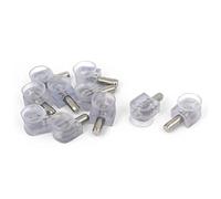 sourcing map 10pcs Taquet étagère Verre Ventouse Base Étagère Support Goupilles