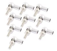 sourcing map 10pcs Tige Extrémité Roulement à Billes avec Goujon | Main Droite Femelle Filetage M8x1.25mm et Main Droite Mâle Filetage M6x1.0mm, L-Forme Bille Prise Emboutissage