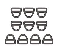 sourcing map 10Pcs Triangle Boucle Ajusteur 0.75" 19mm Clip D Dee Mat Noir