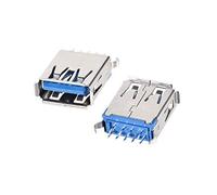 sourcing map 10Pcs USB 3.0 Type A Connecteur femelle 9 broche DIP adaptateur 180 degré