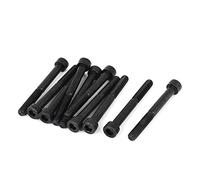 sourcing map 10pcs Vis à tête cylindrique à six pans creux hexagonale Boulons M6 x 55 mm 25 mm de long partiellement fileté