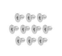 sourcing map 10pcs Vis à Tête Fraisée Plate à Six Pans Creux Vis à Douille Hexagonale Boulon 304 Acier Inoxydable M6x10mm