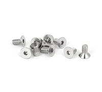 sourcing map 10pcs Vis à Tête Fraisée Plate à Six Pans Creux Vis à Douille Hexagonale Boulon M5x10mm Acier Inox 316