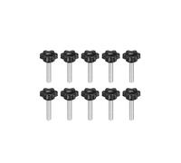 sourcing map- 10pcs Vis Serrage Poignée Forme Hexagonal Prune Bouton Etoile M6×40mm