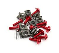 sourcing map 10pcs Vis Six Pans Creux M6 Rouge Clips Fixation Kit Vis U-Type métal