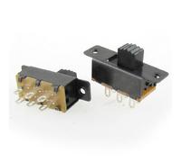 sourcing map 10x Panneau DC 50V 0.5A 2 Position DPDT 2P2T Défilement Interrupteur 6 soudure