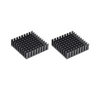 sourcing map 10x35x35mm Noir Aluminium Tampon Adhésif Thermique pour Radiateur Glacière pour en refroidissant 3D Imprimantes 2Pcs