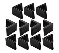 sourcing map 11pcs Casquette Pieds Chaise Angle Fer Forme L Patin Meuble Table Embout Capouchon Cornière Protection 25 x 25mm noir