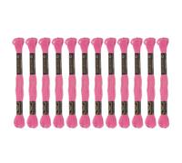 sourcing map 12 Écheveaux de Fil à Broder de 8m Chacun en Coton Égyptien à Longues Fibres pour Projets de Broderie, Bracelet, Fuchsia Clair