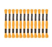 sourcing map 12 Écheveaux de Fil à Broder de 8m Chacun en Coton Égyptien à Longues Fibres pour Projets de Broderie, Bracelets, Tons Dorés