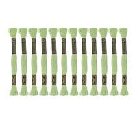 sourcing map 12 Écheveaux de Fil à Broder de 8m Chacun en Coton Égyptien à Longues Fibres pour Projets de Broderie, Bracelet, Vert Clair