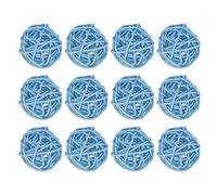 sourcing map 12 pcs Osier Rotin Boules Décoratif Boules 1.2pouce pour Vase Fillers,Mariage,Jardin,Couloir Fête,Lumiere Bleu
