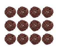 sourcing map 12 pcs Osier Rotin Boules Décoratif Boules 2pouce pour Vase Remplissage,Mariage,Jardin,Couloir Fête,Marron