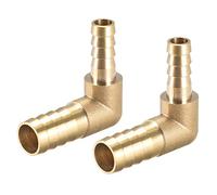 sourcing map 12mm à 8mm Raccord Cannelé Tuyau Laiton Barbelé 90 Degré Coude Tuyau Connecteur Coupleur Tube Adapter 2Pcs