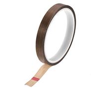 sourcing map 12mm PTFE Tissu Enduit Ruban Marron Haut Temperature Ruban pour Vide Main et Scellants à Impulsion Adhésif Ruban 10m/32.8ft
