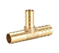 sourcing map 12mm x 10mm x 12mm Raccord Cannelé Tuyau Laiton Réducteur Barbelé Forme T 3 Voie Barbelé Connecteur Air Eau Carburant Gaz