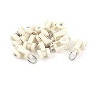 sourcing map 12pc Glisseur Rail Rideaux Roulette Crochet Roue Rideaux Coulissant Poulie pour Fenêtre Voilage Plastique ø 10 mm