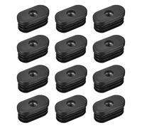 sourcing map 12Pcs 1.57"x0.79" Roulette Insert avec Fil, Ovale M8 Fil Chaise Pied Bouchon Suppression Embouts Insert Bouchons pour Tuyau Tube Meuble Tables