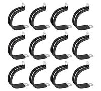 sourcing map 12pcs 34mm Collier de Serrage 304 Inox Acier Caoutchouc Amorti Isolé Attache Grillage Rigide Sangle Clip Fixation Tube Tuyau