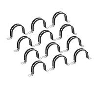 sourcing map 12pcs 55mm(2-5/32") Collier de Serrage Caoutchouc Amorti 304 Inox Acier Attache Grillage Rigide Clip Fixation Sangle pour Tube Tuyau