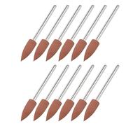 sourcing map 12pcs 80 Gruau Abrasif Monté Pierre 1/4" Tige 1/9" Dia Pointe Pierre Meulage et Polissage Têtes pour Ébavurage Lustrage