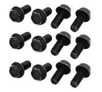sourcing map 12Pcs Boulons à embase Hex M7x15mm Vis À Filetage gauche Noir Métallique pour Machine De Découpe