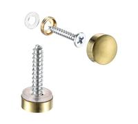 sourcing map 12pcs Cache Vis Miroir 10mm/0.39" Décoratif Capuchon Attaches Couverture Clous Polissage Doré 304 INOX Acier