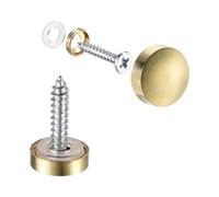 sourcing map 12pcs Cache Vis Miroir 12mm/0,47" Doré 304 INOX Acier | Décoratif Capuchon Attaches Couverture Clous Polissage