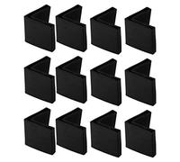 sourcing map 12pcs Casquette Pieds Chaise Angle Fer Forme L Patinn Meuble Table Embout Capuchon Cornière Protection 40mm x 40mm Noir