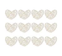 sourcing map 12pcs Coeur Forme Rotin Boule Vase Remplissage Naturel Rotin pour Saint Valentin Jour Décoration Mariage Maison Décoration Blanc 2 in