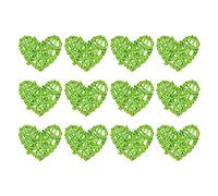 sourcing map 12pcs Coeur Forme Rotin Boule Vase Remplissage Vert 2.36 in