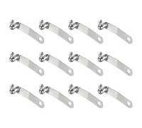 sourcing map 12Pcs Double Button Kayak Paddle Snap Spring Clip 37X7mm 65Mn Spring Steel V-Shaped Hollow Lift Telescopic Locking Tube Pole Clips for Tent Umbrella Camping