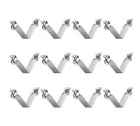 sourcing map 12Pcs Double Button Kayak Paddle Snap Spring Clip 46X8mm 65Mn Spring Steel V-Shaped Hollow Lift Telescopic Locking Tube Pole Clips for Tent Umbrella Camping