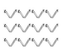 sourcing map 12Pcs Double Button Kayak Paddle Snap Spring Clip 56X10mm 65Mn Spring Steel V-Shaped Hollow Lift Telescopic Locking Tube Pole Clips for Tent Umbrella Camping