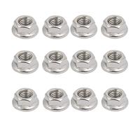 sourcing map 12pcs Écrou Pas à Gauche à Embase Hexagonal M6x1mm Filetage Métrique en Acier Inox 304