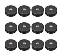 sourcing map 12pcs Encarts pour Round Tubes avec M8 Filetage, pour 50mm/1.97" OD Rond Tube, Rond Noir Plastique Bouchon Roulette Insérer Chaise Fin Capuchon Fourniture Jambe Brancher